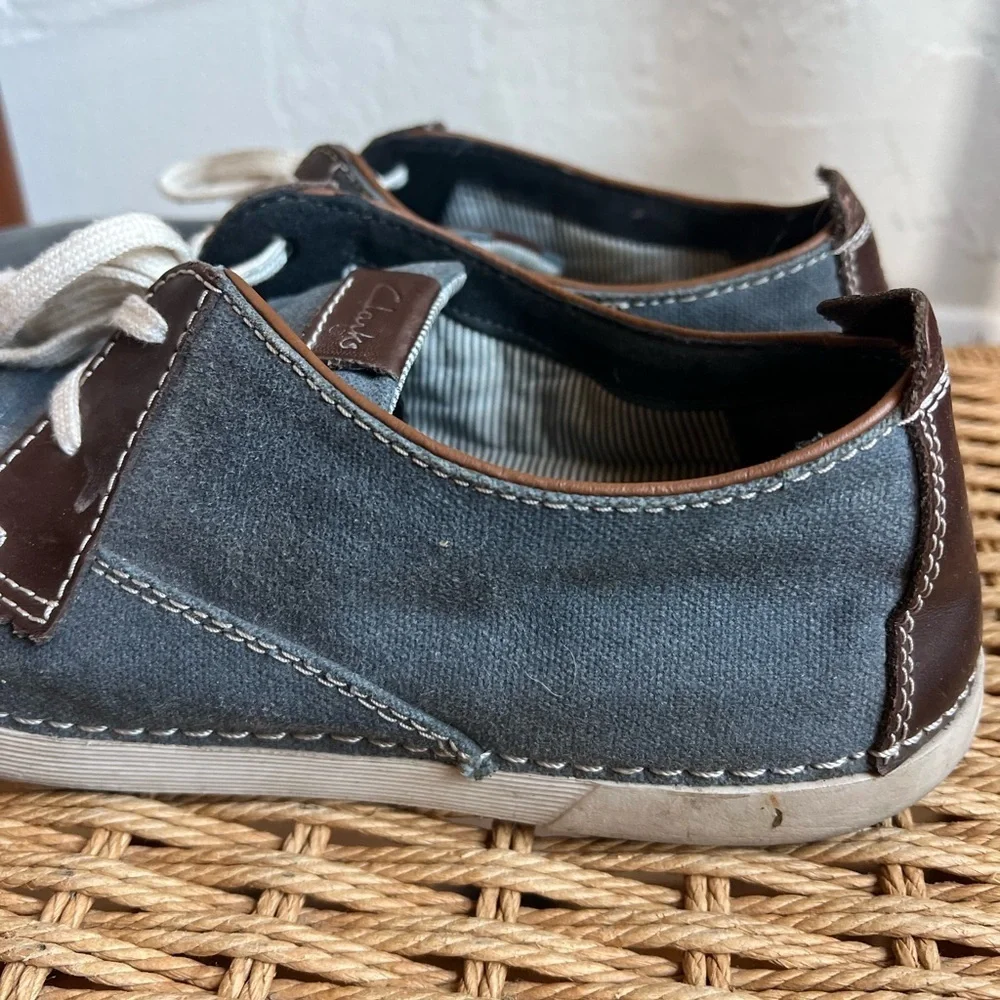 Clarks Collection Men’s Shoes – Size 9.5 – Soft Cushion Ortholite – Blue/Brown